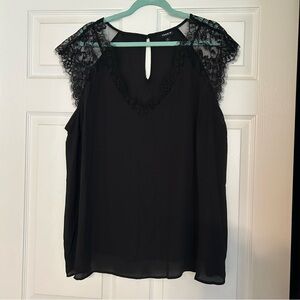 Elegant Black Lace Women's Blouse
